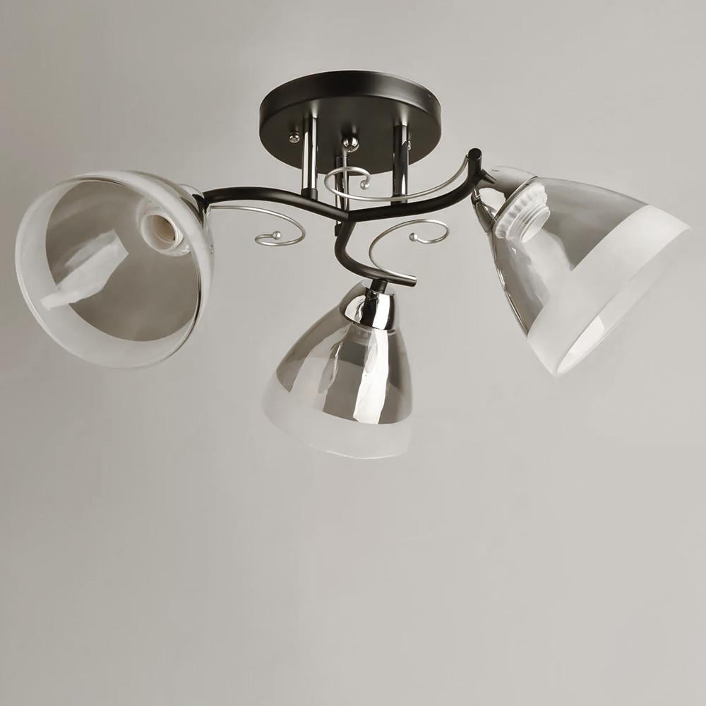 Люстра потолочная Light House SH-19575/3B BK+CR 480х480х230 мм Хром/Белый/Серый Люстра потолочная Light House SH-19575/3B BK+CR 480х480х230 мм Хром/Белый/Серый