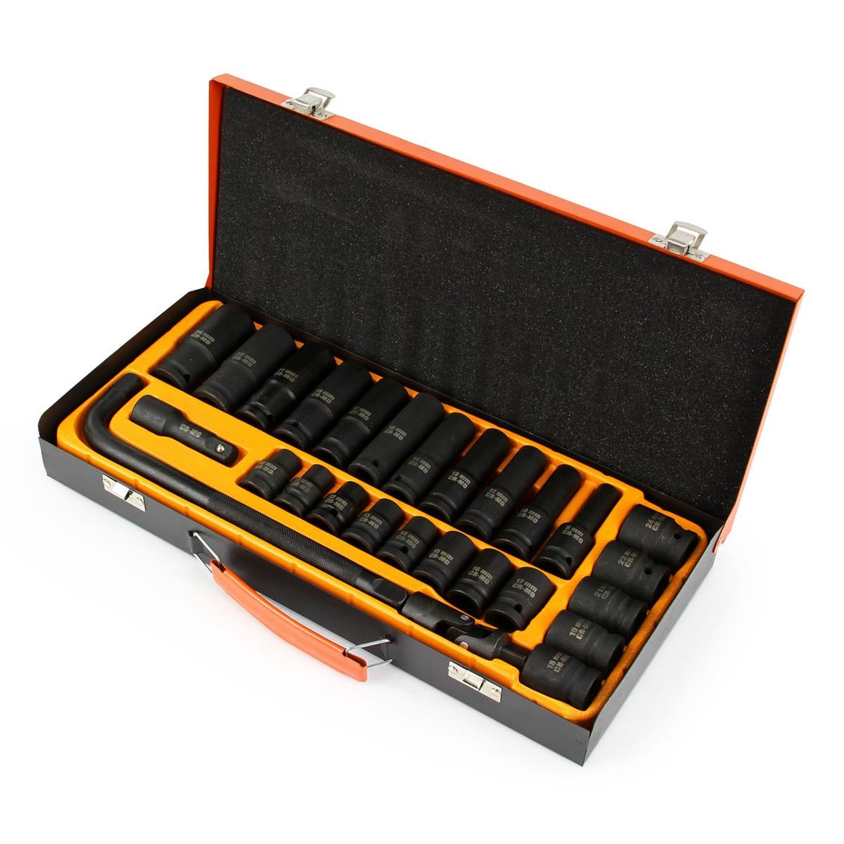 Набор торцевых ключей Mar-Pol M58233 1/2" шестигранник BJC 27 шт. 8-24 мм Набор торцевых ключей Mar-Pol M58233 1/2" шестигранник BJC 27 шт. 8-24 мм