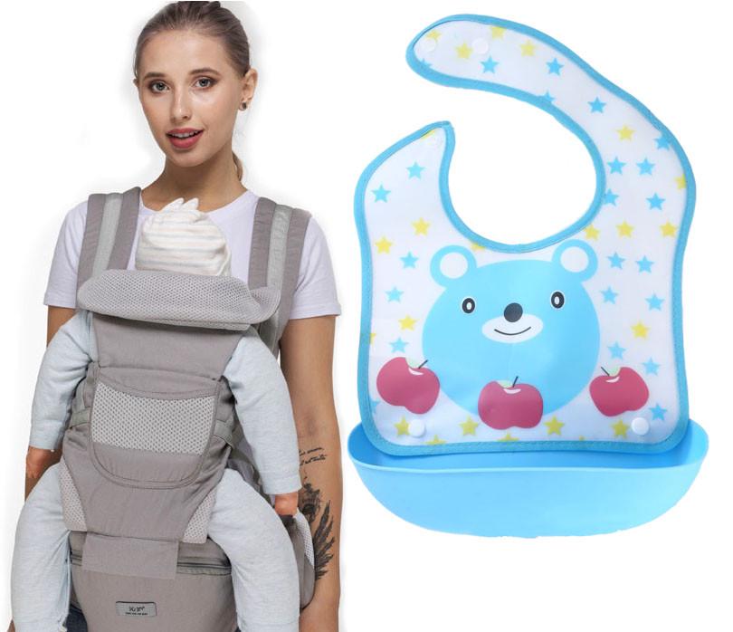 Хіпсіт Baby Carrier 6в1 з слинявчиком-трансформером Сірий (n-9898) - фото 10