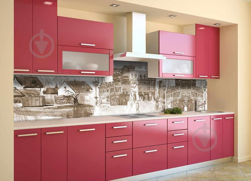 Скидали на кухню Zatarga «Старовинне місто» 600х2500 мм вінілова 3Д наклейка кухонний фартух самоклеюча Z180709