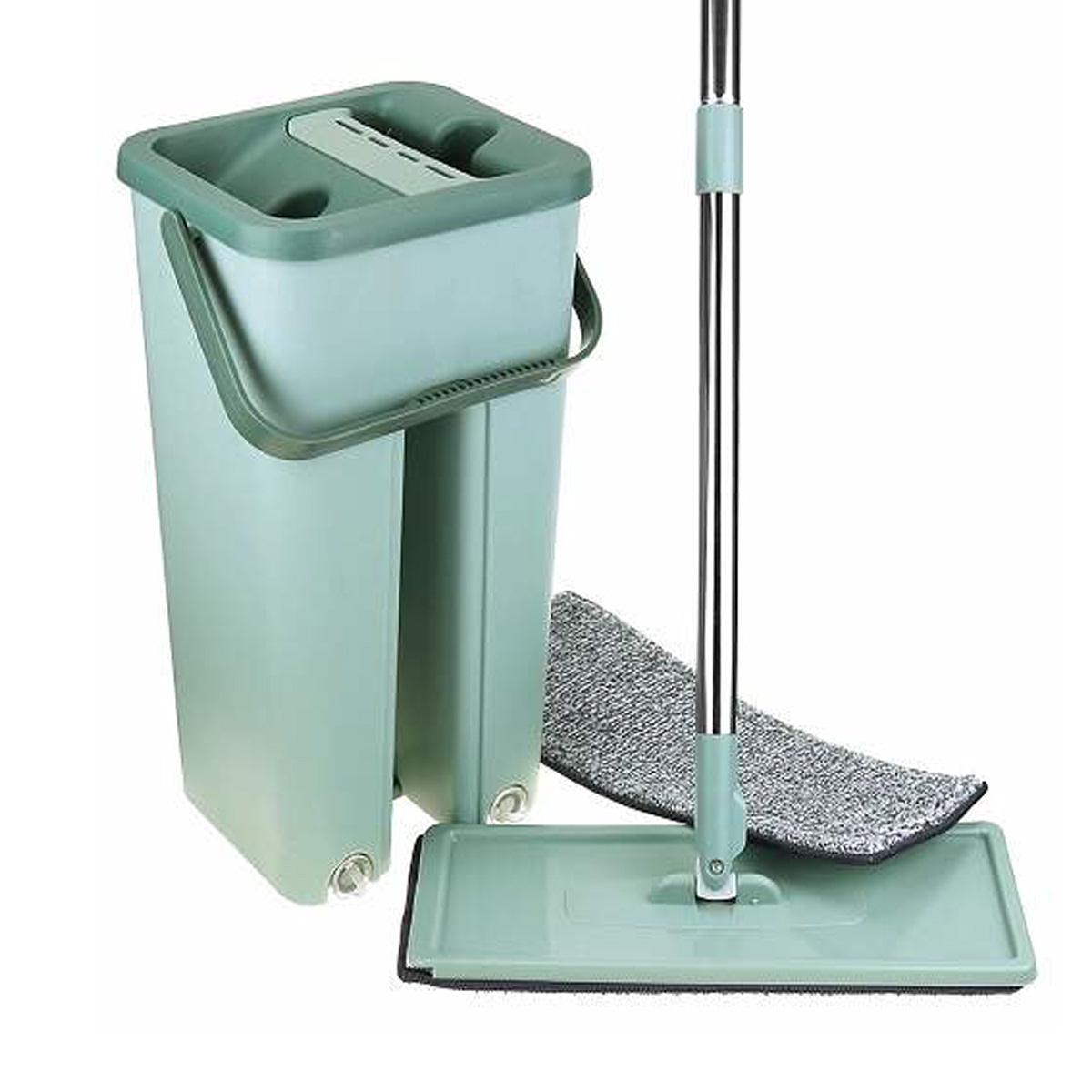ᐉ  с ведром Scratch Cleaning Mop автоматический отжим Бирюзовый .