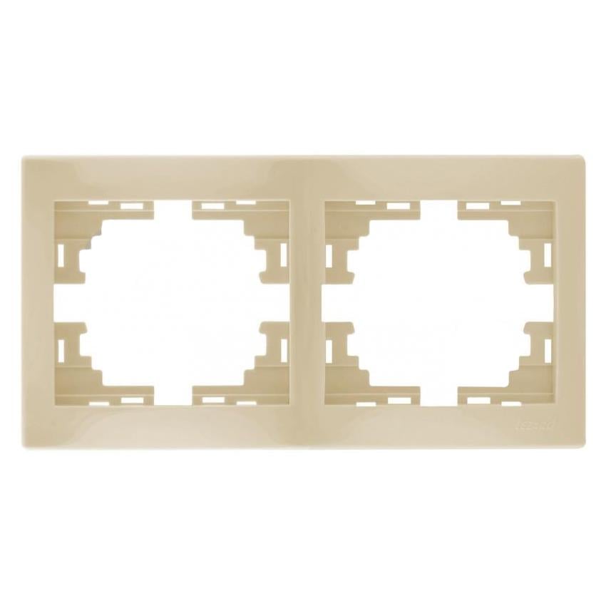 Рамка подвійна Lezard MIRA горизонтальна Кремовий (701-0300-147)