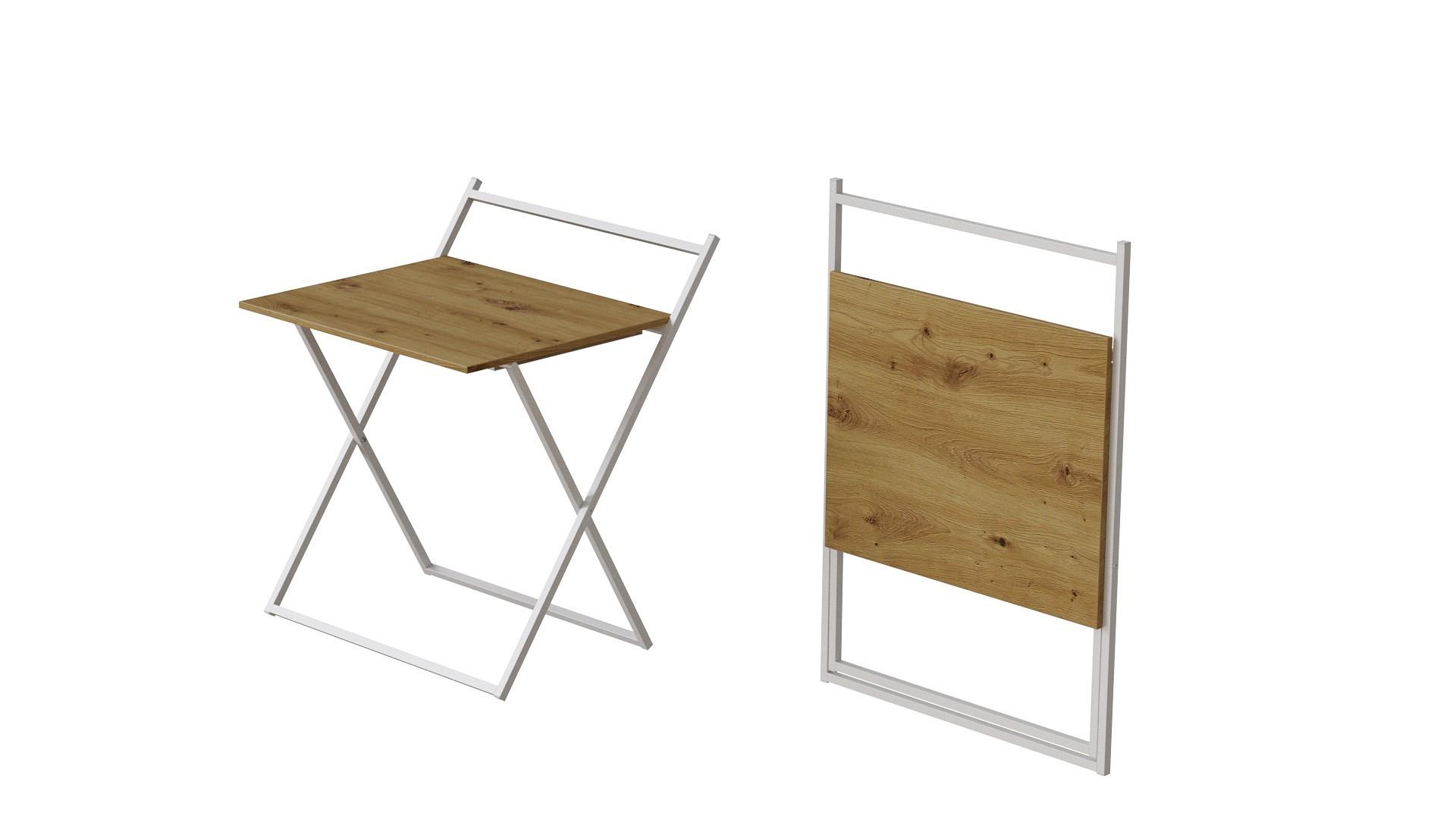 Стіл-трансформер Ferrum-decor Компакт 3 метал/ДСП 16 мм 750x790x720 мм Білий/Дуб Артізан (FRD-104688) - фото 2 Стіл-трансформер Ferrum-decor Компакт 3 метал/ДСП 16 мм 750x790x720 мм Білий/Дуб Артізан (FRD-104688) - фото 2