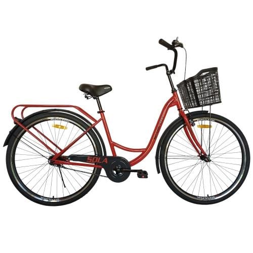 Велосипед Spark CITY SOLA колеса 28" стальная рама 18" с корзиной Ярко-красный (000240033)