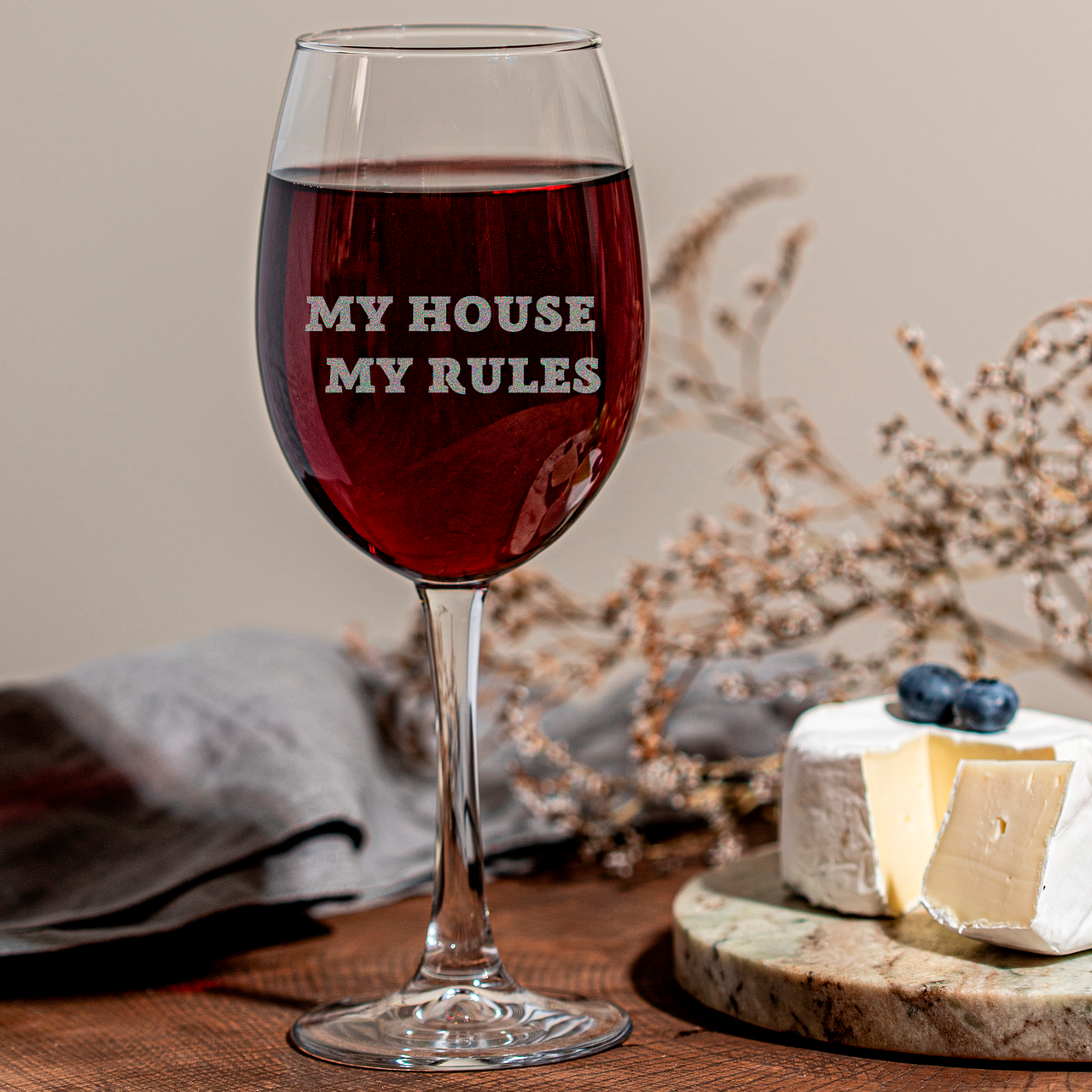 Бокал Bramble с гравировкой "My house - my rules" для вина 445 мл (BKLBRMBL26)