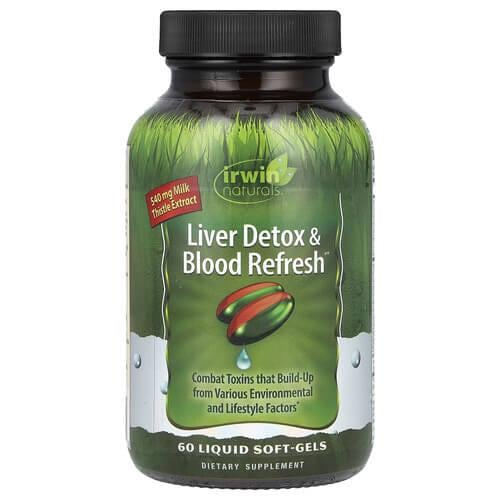 Підтримка печінки та жовчного Irwin Naturals Liver Detox & Blood Refresh 60 рідких капс. (IRW-59461)