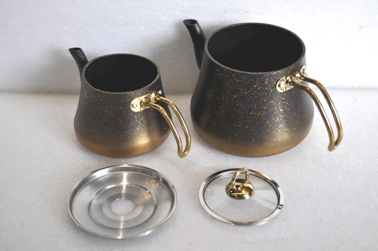 Чайник двухярусный O.M.S. Collection 8200 M 0,8/1,8 л Gold (88102) - фото 3 Чайник двухярусный O.M.S. Collection 8200 M 0,8/1,8 л Gold (88102) - фото 3