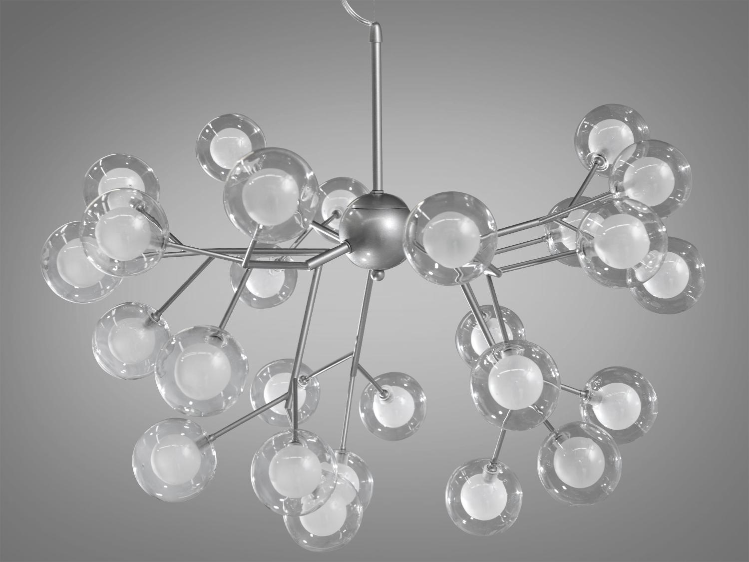 Люстра подвесная Светлячок 27 ламп Хром сатин (887-27B SL) - фото 2 Люстра подвесная Светлячок 27 ламп Хром сатин (887-27B SL) - фото 2