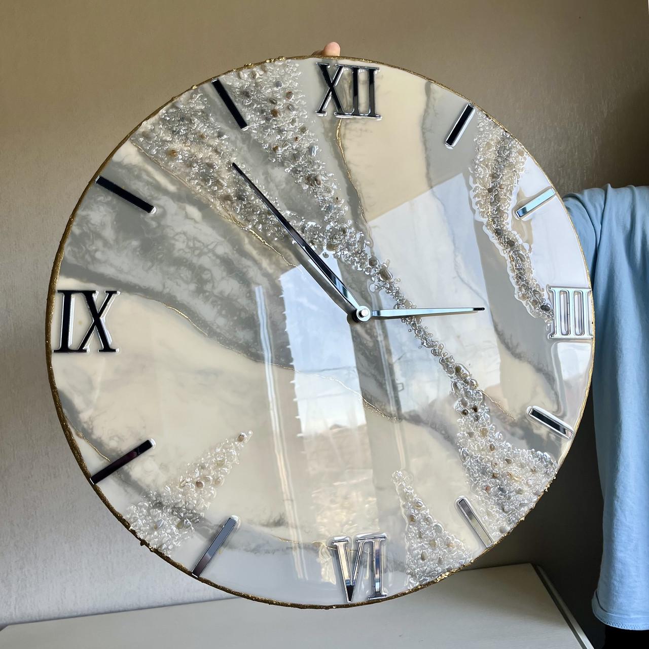 Часы настенные круглые из эпоксидной смолы EPOXY M192 80x80 см