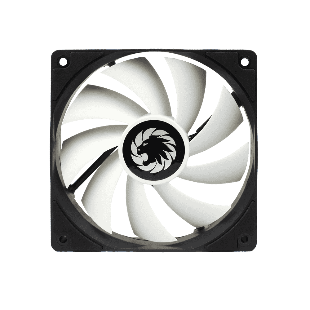 Вентилятор Gamemax GMX-WFBK-WT имеет диаметр 120 мм