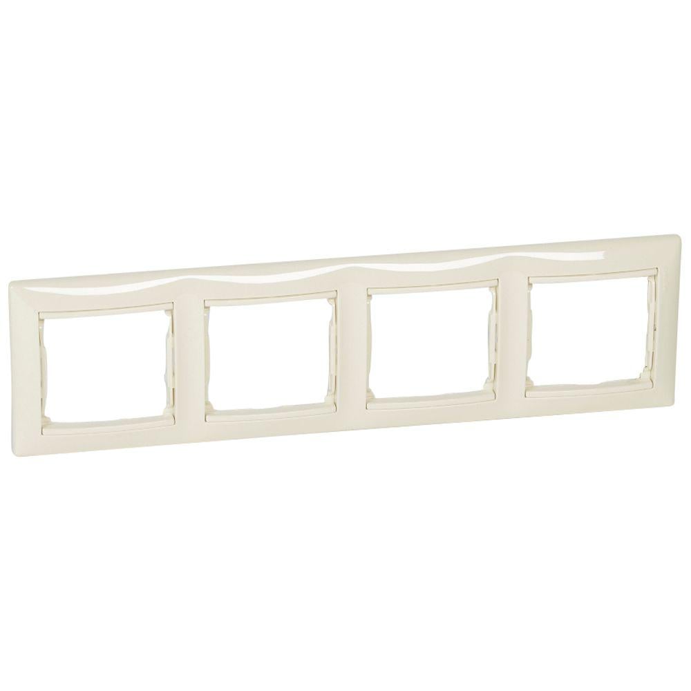 Рамка Legrand Valena 4-постовая горизонтальная Бежевый (774354)