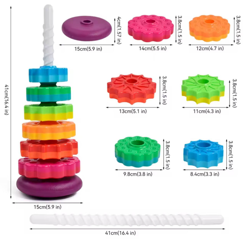 Сортер-пірамідка Веселий Гіроскутер із зубчастими дисками (128) - фото 12