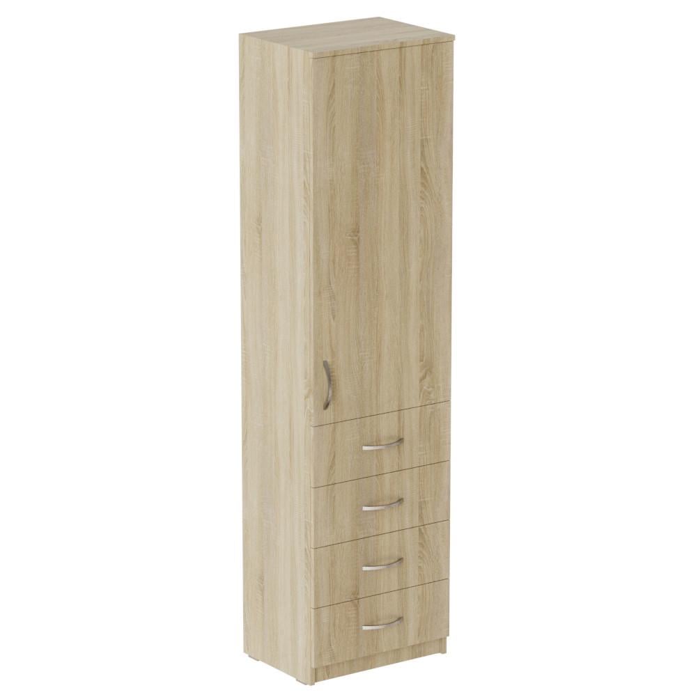 Пенал Ferrum-decor Анжело на 3 полки с дверью и 4 ящиками ДСП 16 мм 1900x500x380 мм Дуб Сонома (FRD-104968)