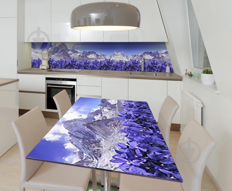 Наклейка виниловая на стол Zatarga  "Фиалки Горы" 650х1200 мм