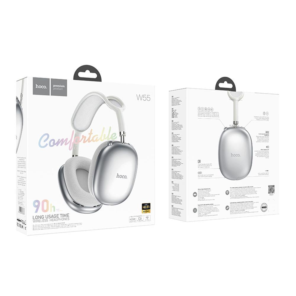 Наушники беспроводные Hoco W55 Серебряный - фото 4 Наушники беспроводные Hoco W55 Серебряный - фото 4