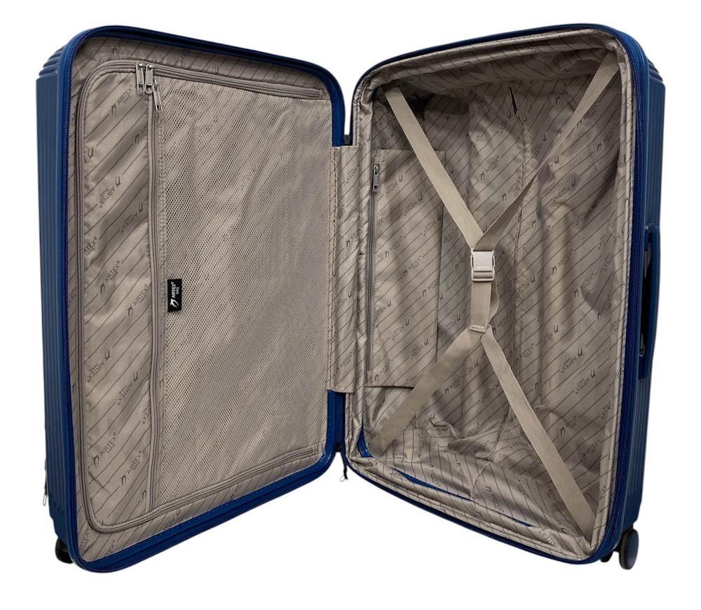 Валіза середня Airtex 647 поліпропілен M Синій - фото 3