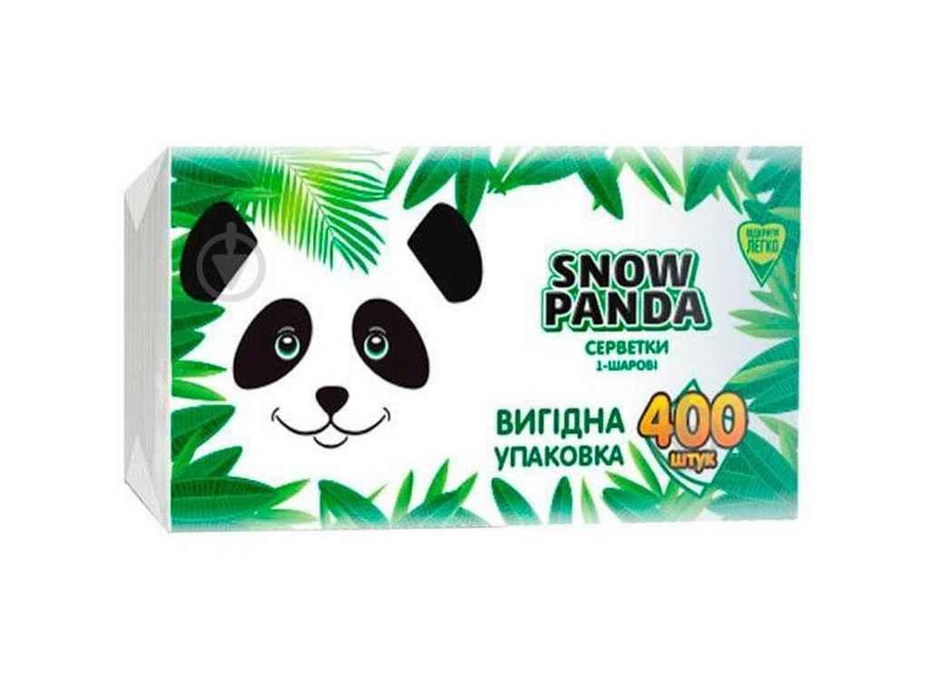 Серветки паперові Сніжна Панда 1 шар 400 шт. 24х24 см Білий