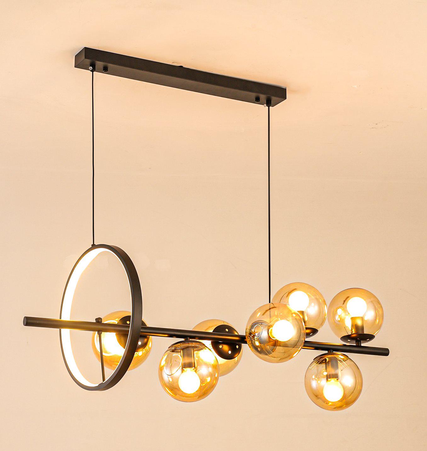 Люстра подвесная светодиодная Valeso V GLD-23751-7+1D BK