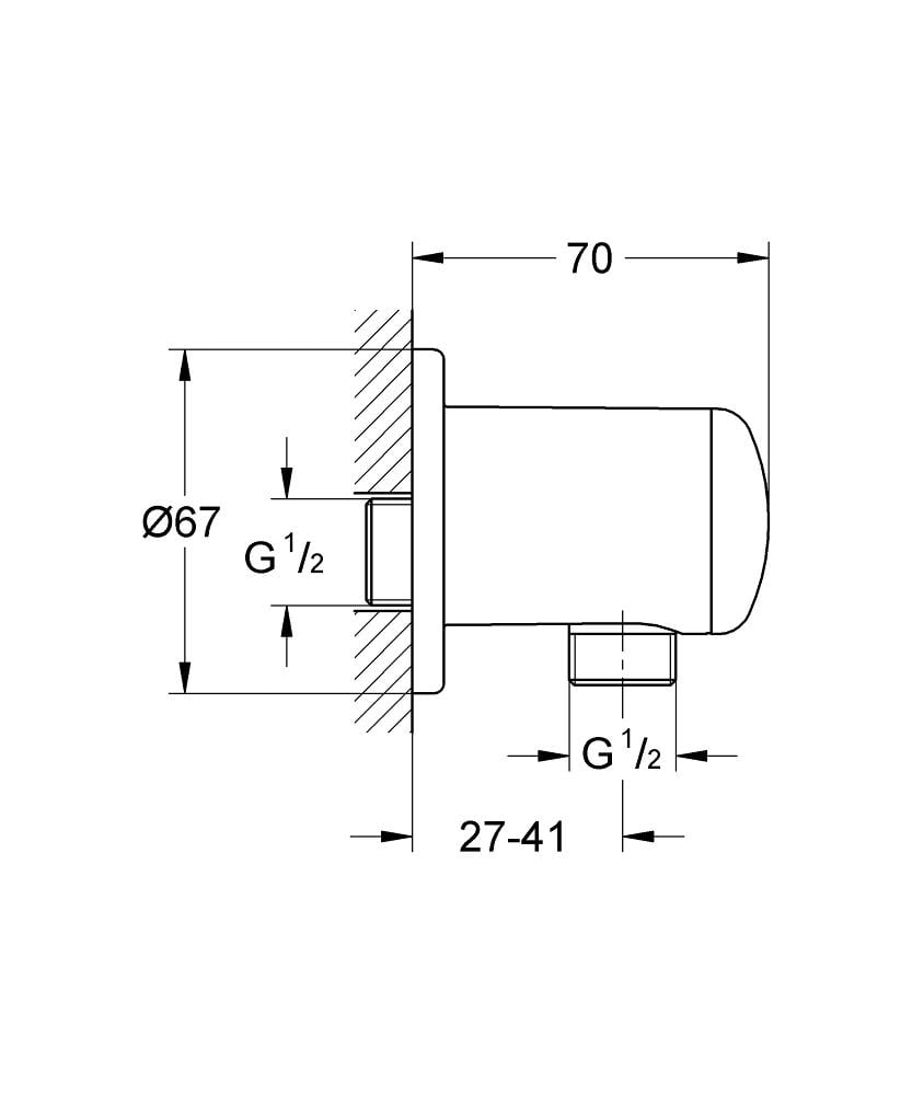 Змішувач для гігієнічного душу Grohe QuickFix BauLoop прихований UA202416QF Хром (160452) - фото 4