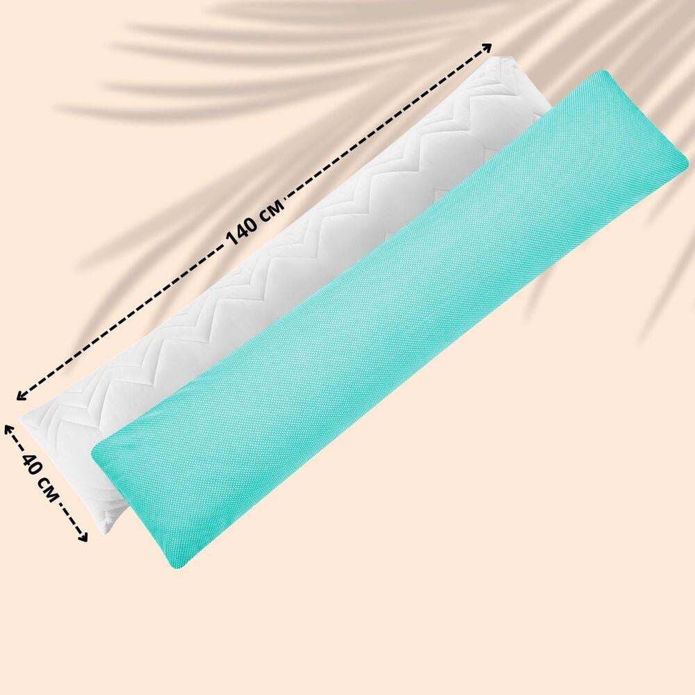 Подушка з наволочкою IDEIA NORDIC+ Горошок з блискавкою 40х140 см Білий/М`ятний (25791) - фото 6 Подушка з наволочкою IDEIA NORDIC+ Горошок з блискавкою 40х140 см Білий/М`ятний (25791) - фото 6