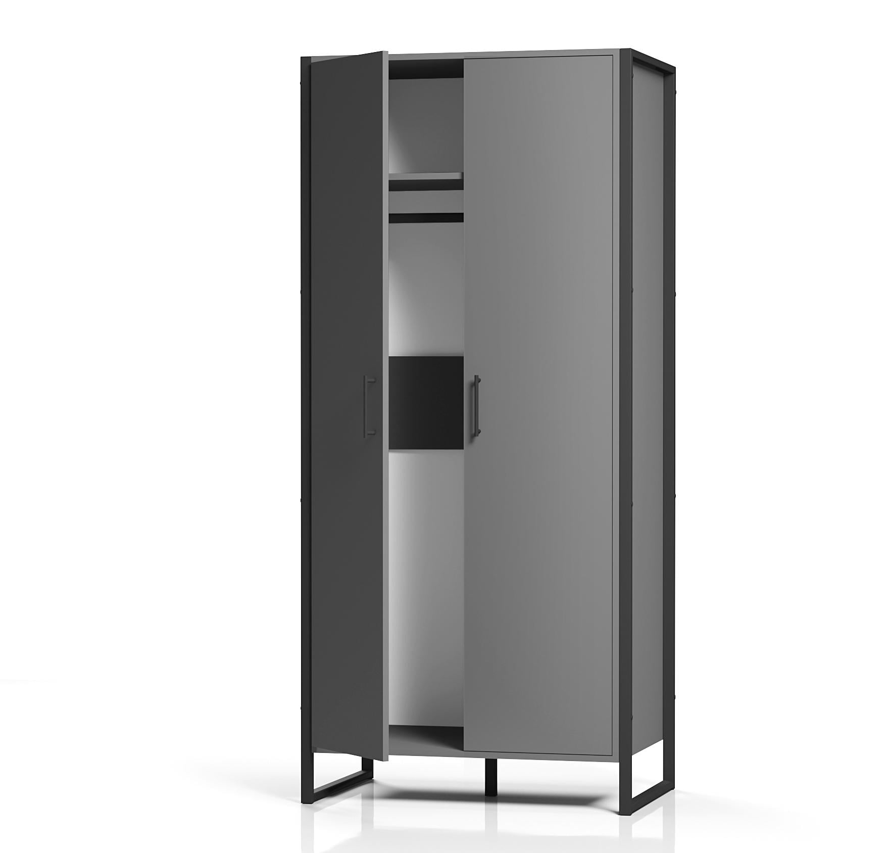 Шкаф гардеробная лофт ОП-655 Orange-Line Черный/Графит (404546)