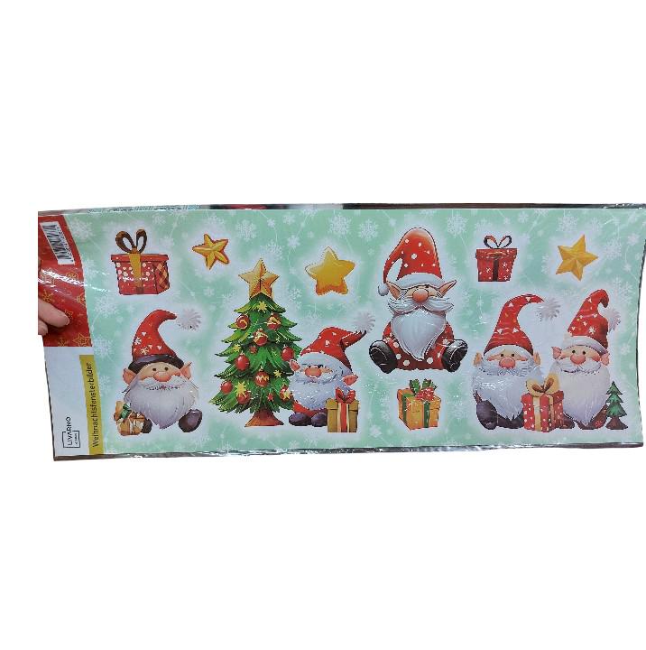 Наклейка новогодняя Гномы Livarno Home 21x47 см Разноцветный (408287)