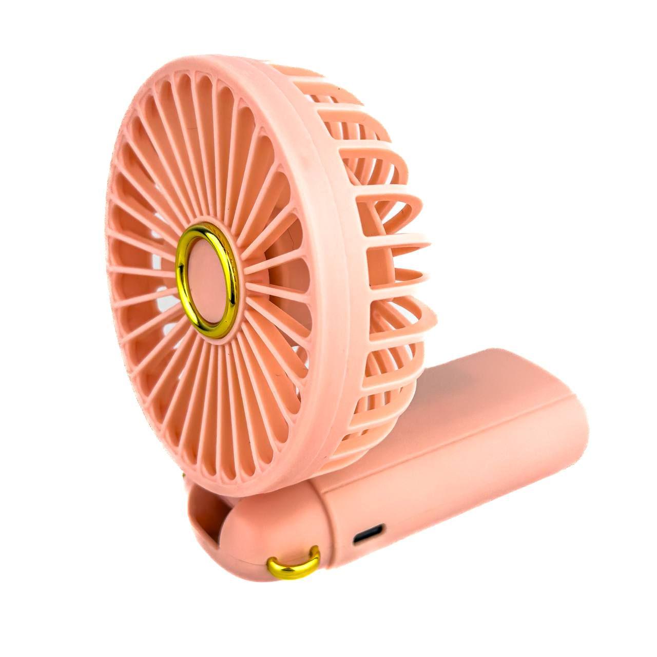 Вентилятор портативний Mini fan AND XL-880 9 см з підставкою для телефону та дисплеєм Рожевий (19018190) - фото 3