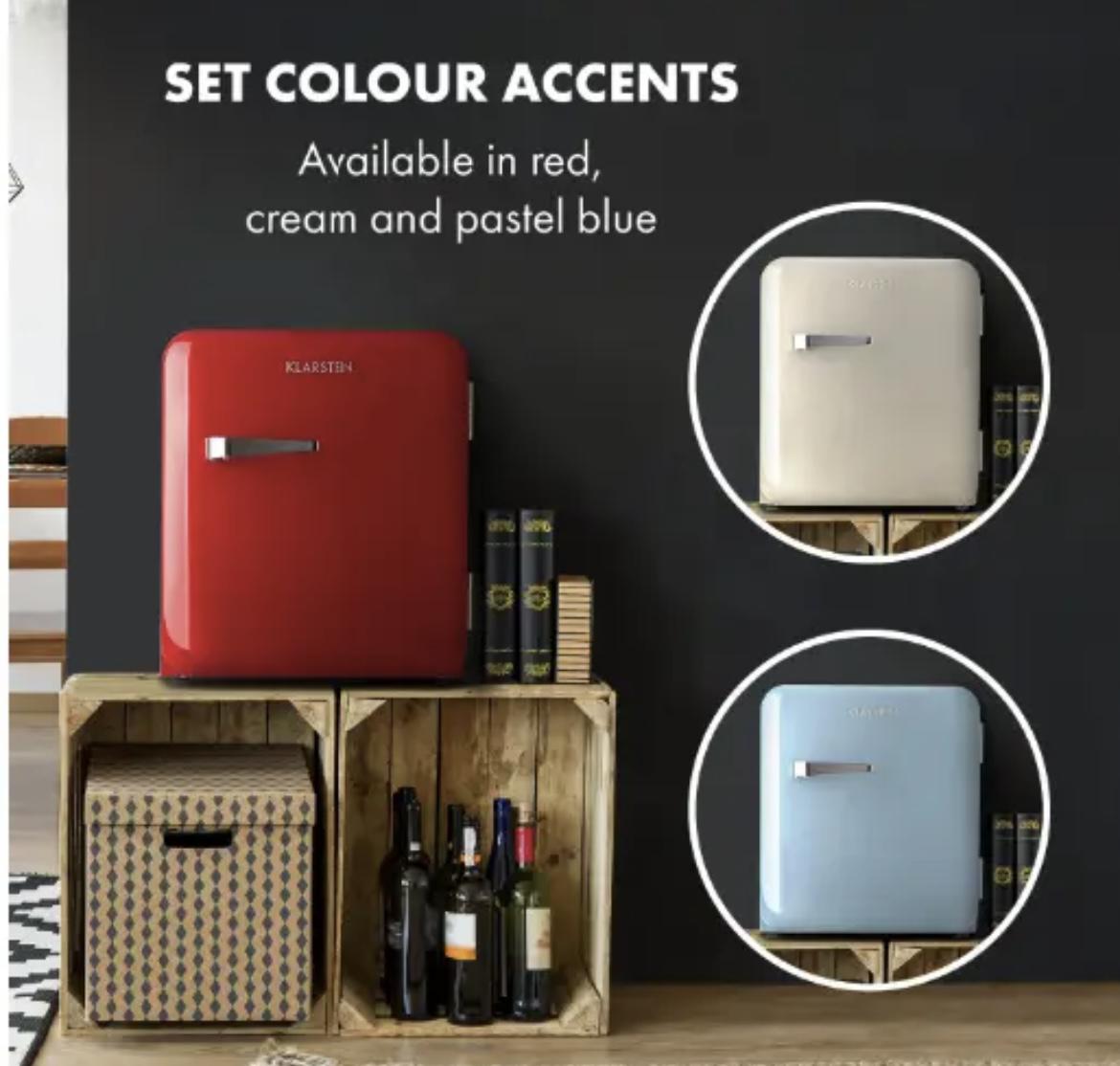 Міні-холодильник KLARSTEIN Audrey Mini з морозильною камерою LED-підсвіткою ретро-дизайном у американському стилі 37 л/5 л (10046054) - фото 5 Міні-холодильник KLARSTEIN Audrey Mini з морозильною камерою LED-підсвіткою ретро-дизайном у американському стилі 37 л/5 л (10046054) - фото 5