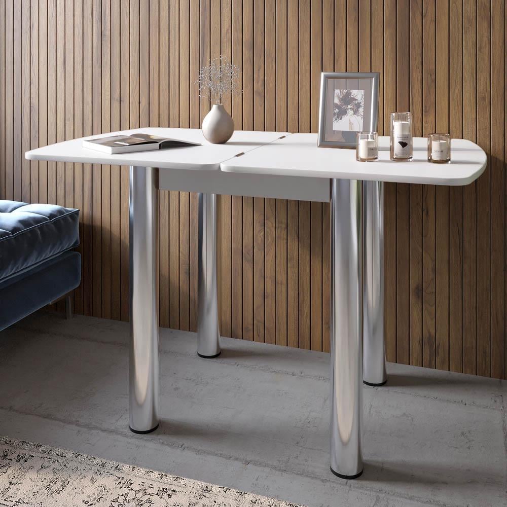 Обеденный стол Lion Нота Мини раскладной 60x70/70x120 см Нимфея Альба (000-000-2631)