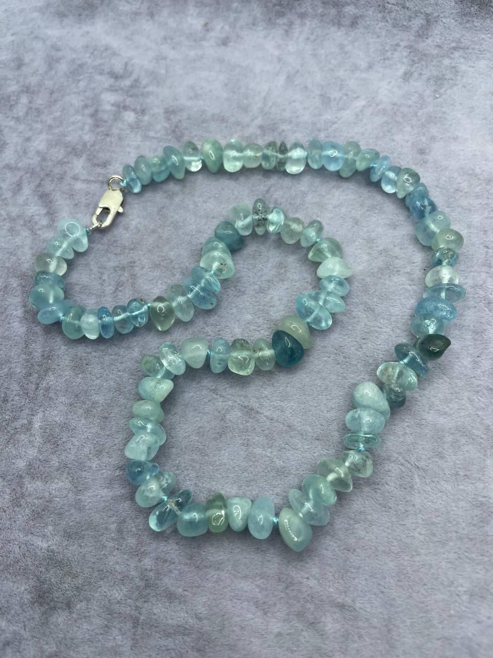 Бусы аквамарин 45 см Голубой (1778)