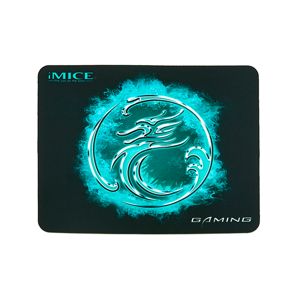 Коврик для мышки тканевый iMice PD-01 с боковой прошивкой 300x250 мм Черно-зеленый (34665)