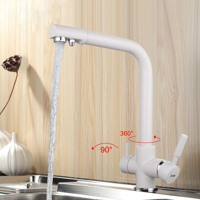 Змішувач для кухні на дві води Frap H52 F4352-8 Білий - фото 4 Змішувач для кухні на дві води Frap H52 F4352-8 Білий - фото 4