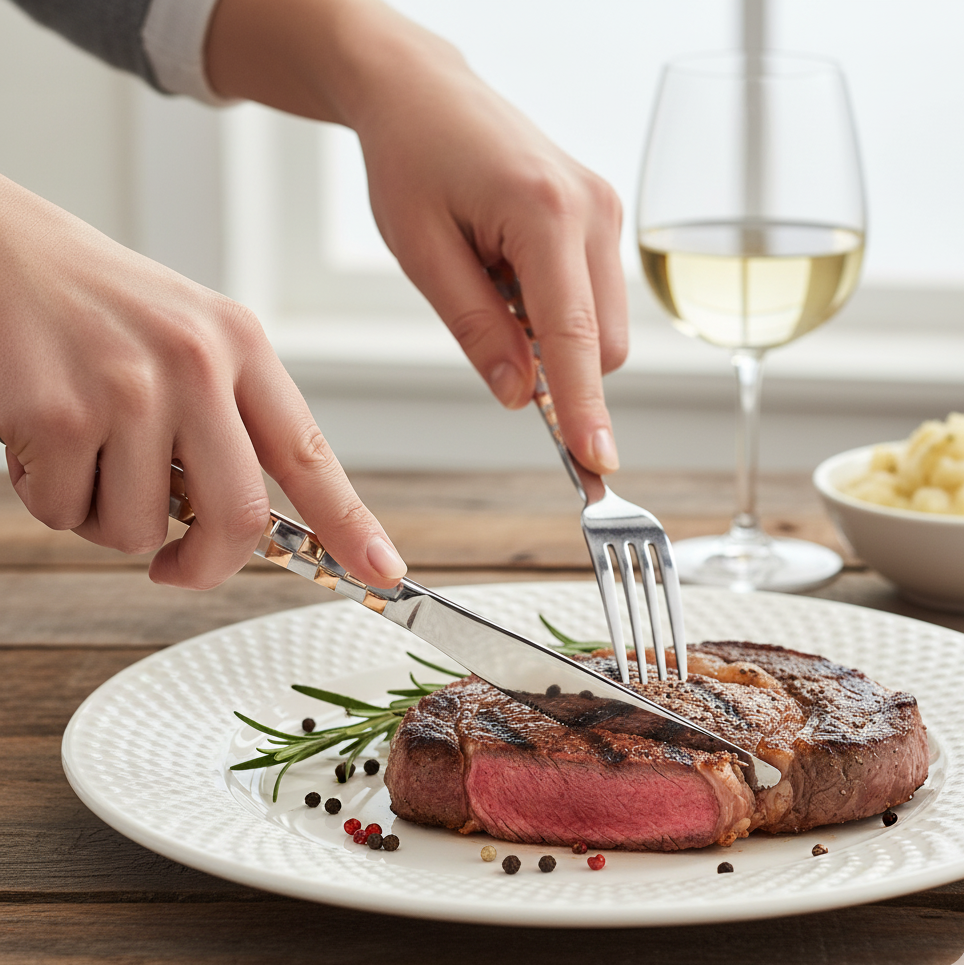 Набор столовых ножей Stenson Geometry Gold из нержавеющей стали 6 шт. (30449) - фото 3 Набор столовых ножей Stenson Geometry Gold из нержавеющей стали 6 шт. (30449) - фото 3