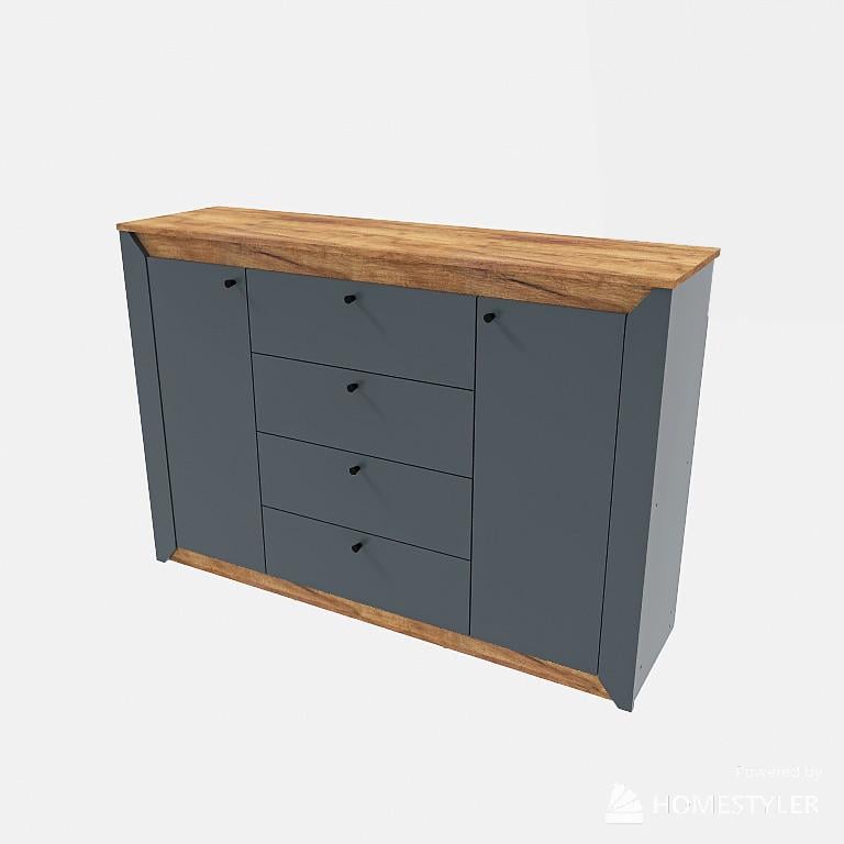 Комод в спальню Эверест Нордик-1400 140х38х95 см Графит/Дуб золотой крафт (DTM-5532)