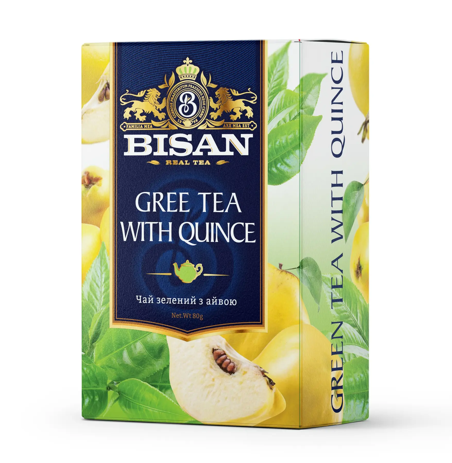 Чай BISAN Green Tea With Quince 80 г (4820186122565)