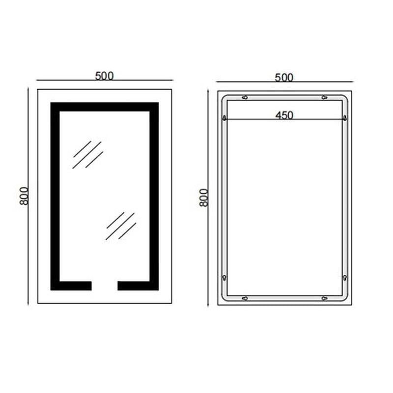 Дзеркало MIXXUS HARD MR06-50x80-CASE з LED Touch/Anti-fog з димером/регулюванням яскравості/годинником (MI6657) - фото 6