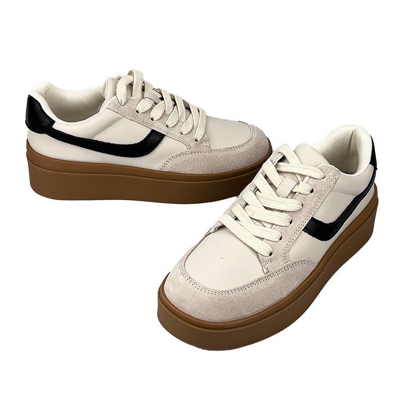 Кеды женские кожаные на платформе 7001-1р. 38 24,5 см Бежевый - фото 2