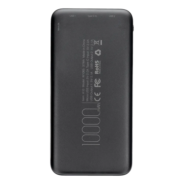 Повербанк VEGER 10000 mAh 2A A10 Black (KST-VG-W1065) - фото 3