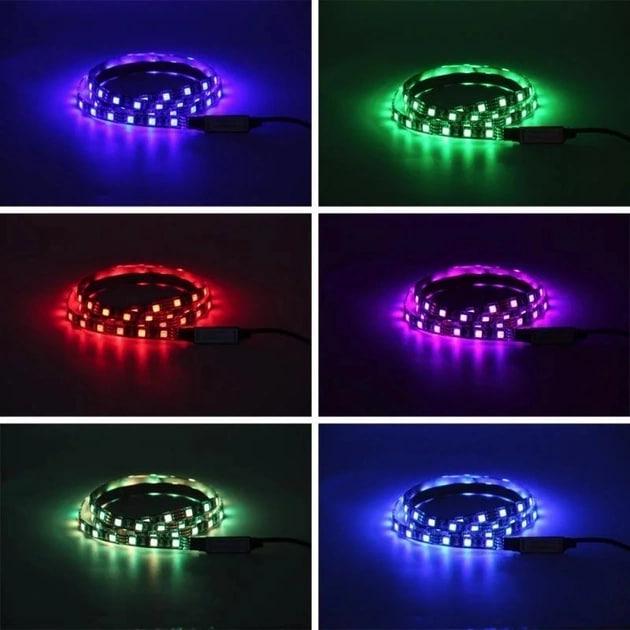 Світлодіодна LED стрічка RGB 5050 2 м з пультом (458469569) - фото 4