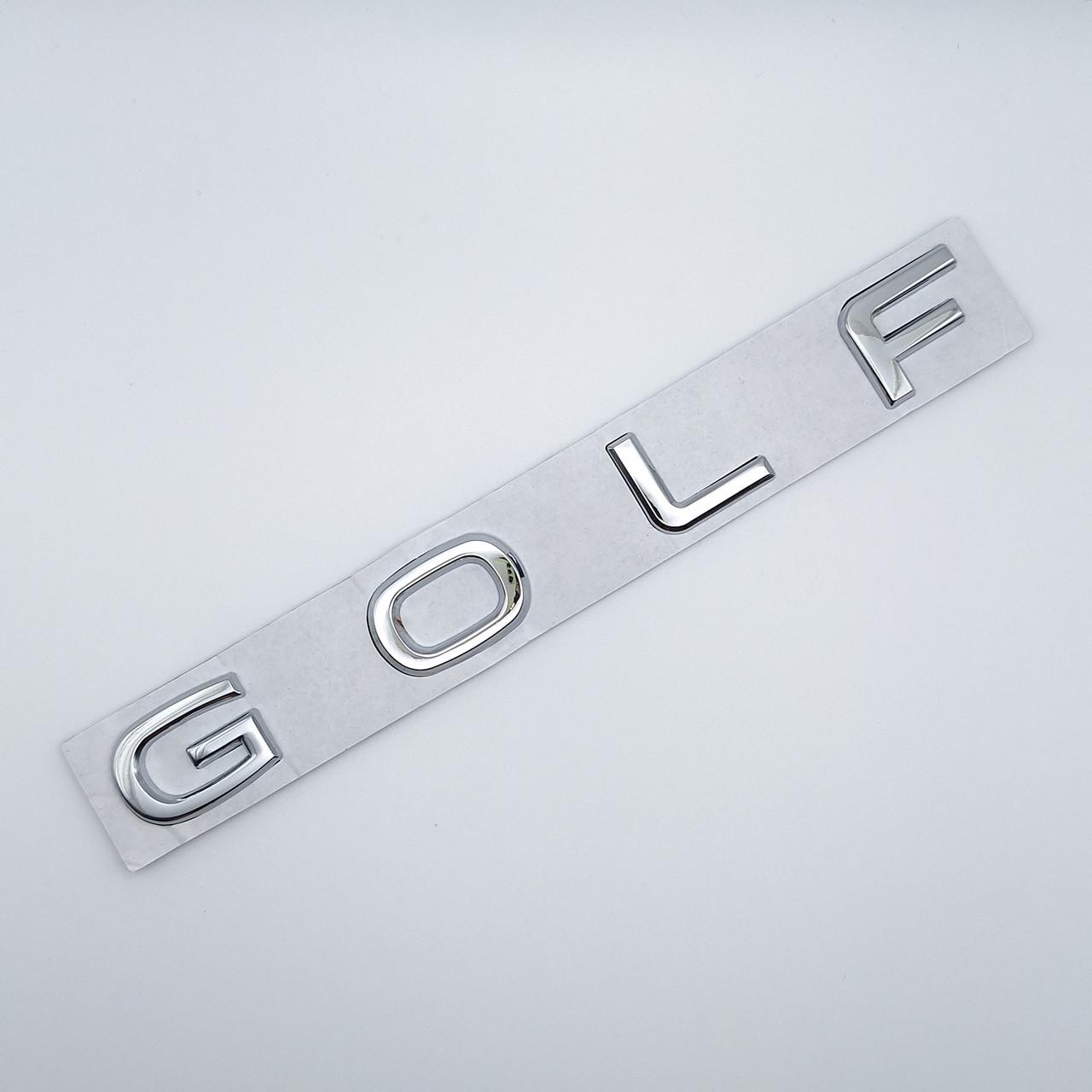 Эмблема надпись Golf Volkswagen ABS 18х2 см Хром глянцевый (1978515955)