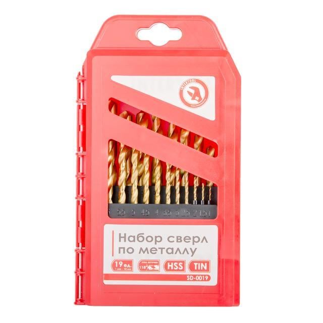 Набор сверл Intertool SD-0019 по металлу HSS 19 шт. (9617563)