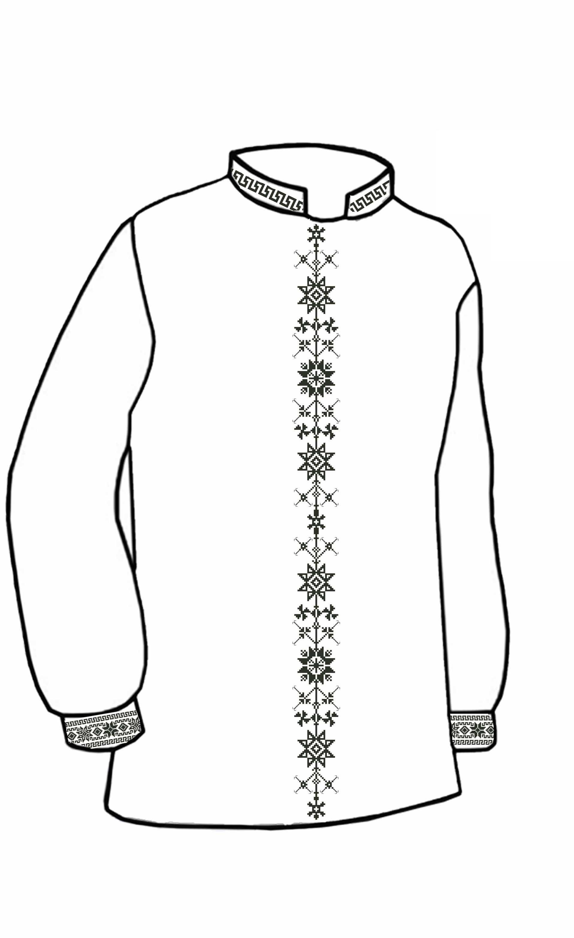 Заготовка для вишивки нитками або бісером сорочка СЧ-49 домоткане полотно