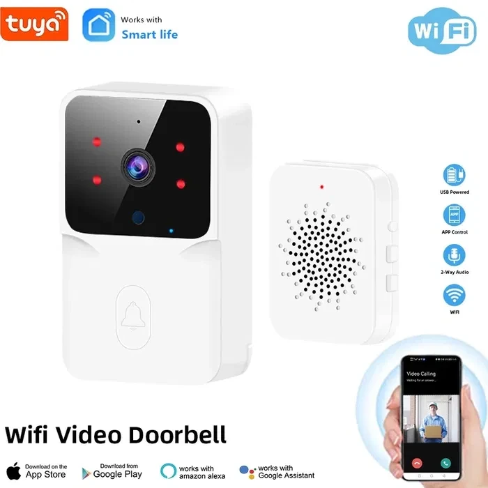 Звонок дверной с камерой Tuya Smart Life ML 1 T-White Wi-Fi видео-домофон Белый (2069028843) - фото 2