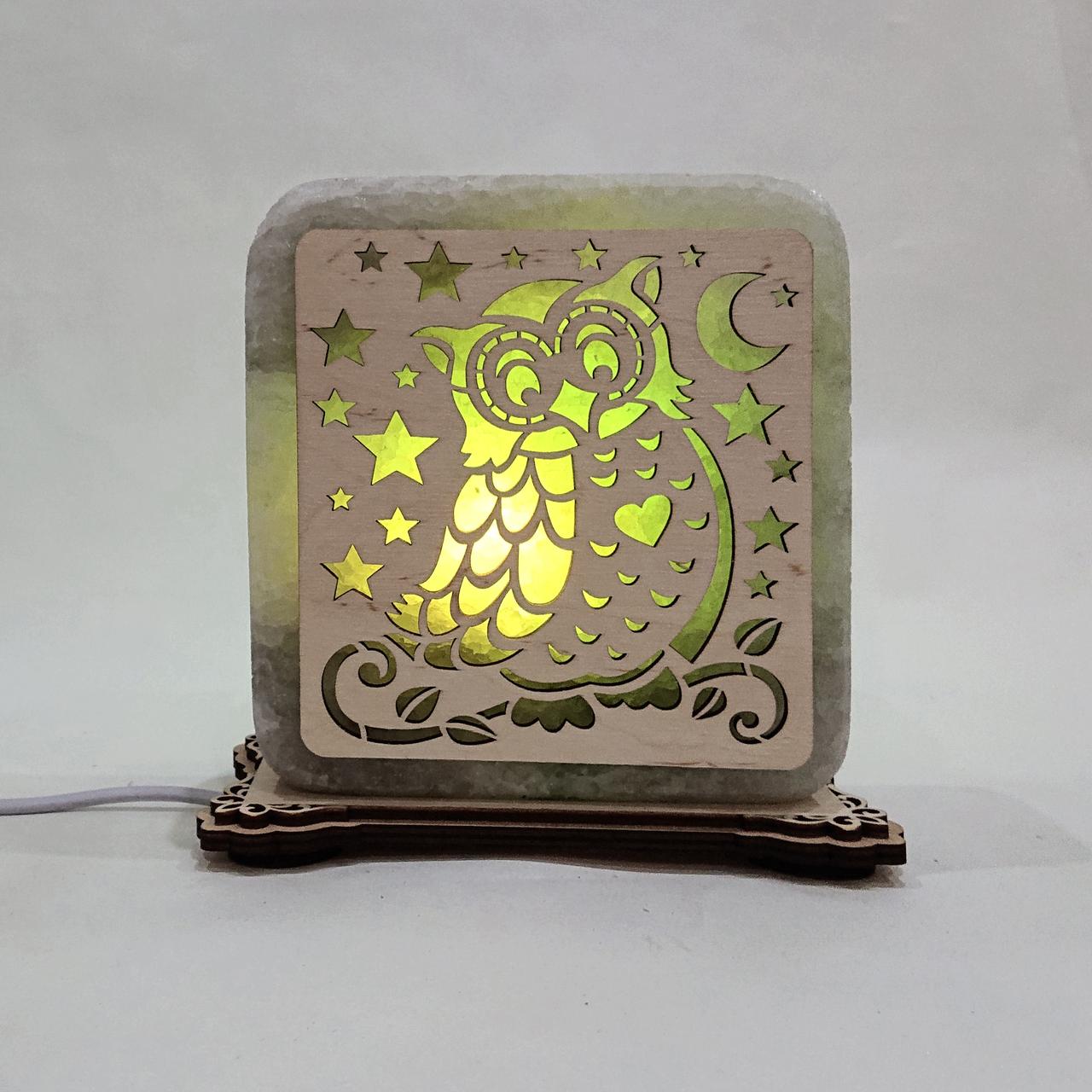 Соляной светильник Сова (k-0019-g)