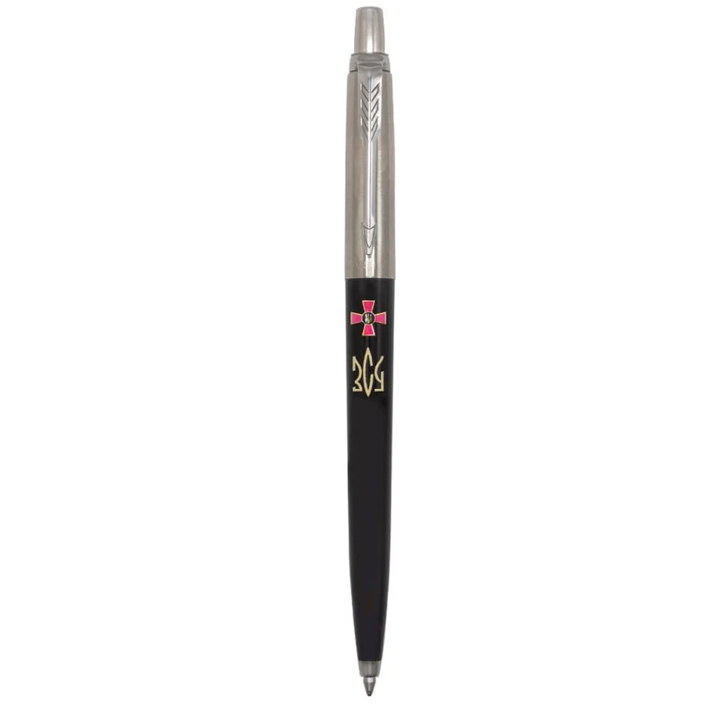 Подарочная ручка шариковая Parker Jotter Ukraine Ct Bp Эмблема ЗСУ Трезубец ЗСУ Black (15632_W1015u)