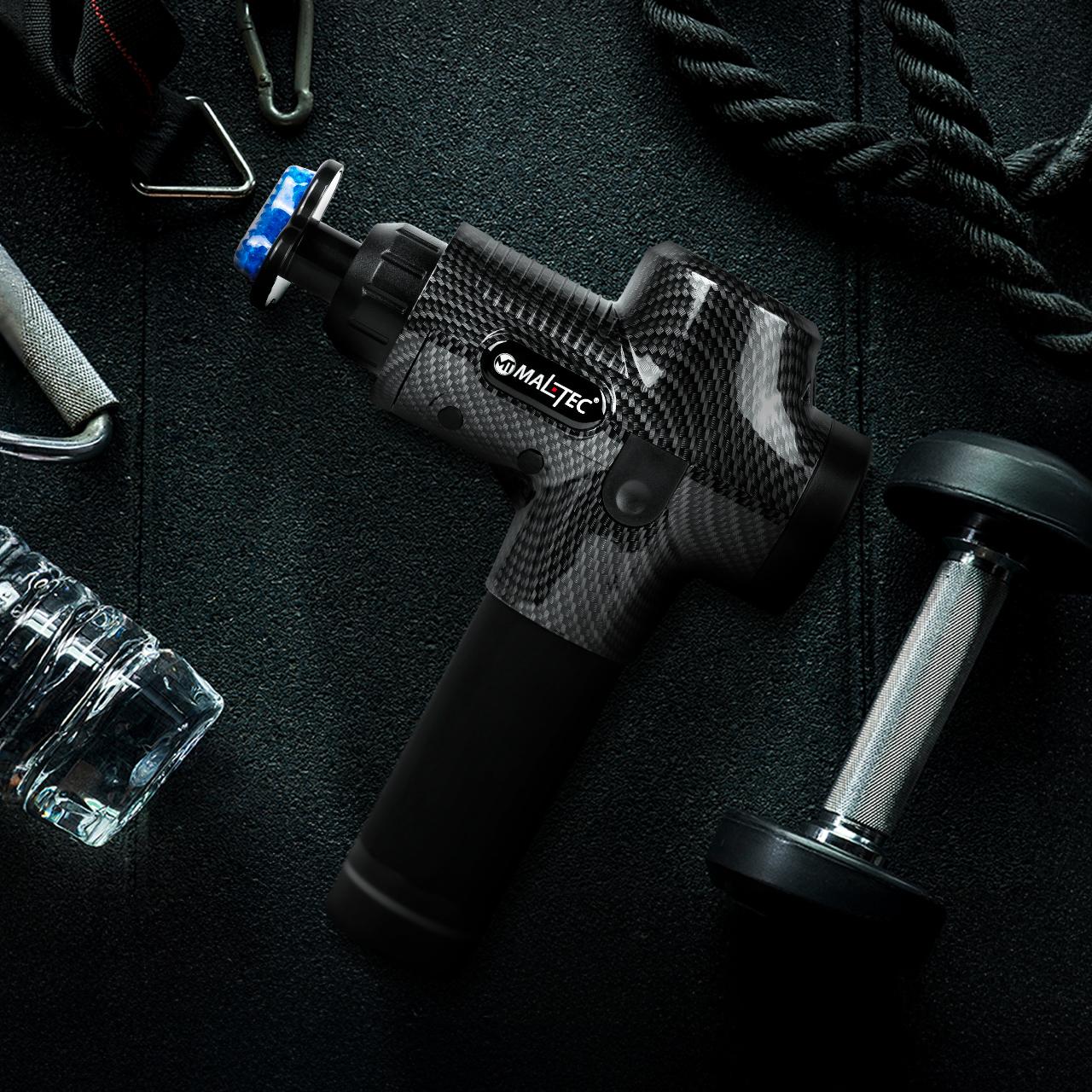 Массажер перкуссионный ручной MalTec PRO-GUN3800 150 Вт 6 насадок и дополнительная охлаждающая насадка - фото 6
