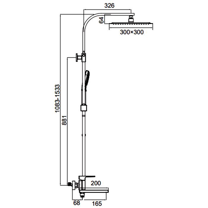 Душевая система FAOP A2409-6 излив-переключатель на лейку 3-режима Черный - фото 9