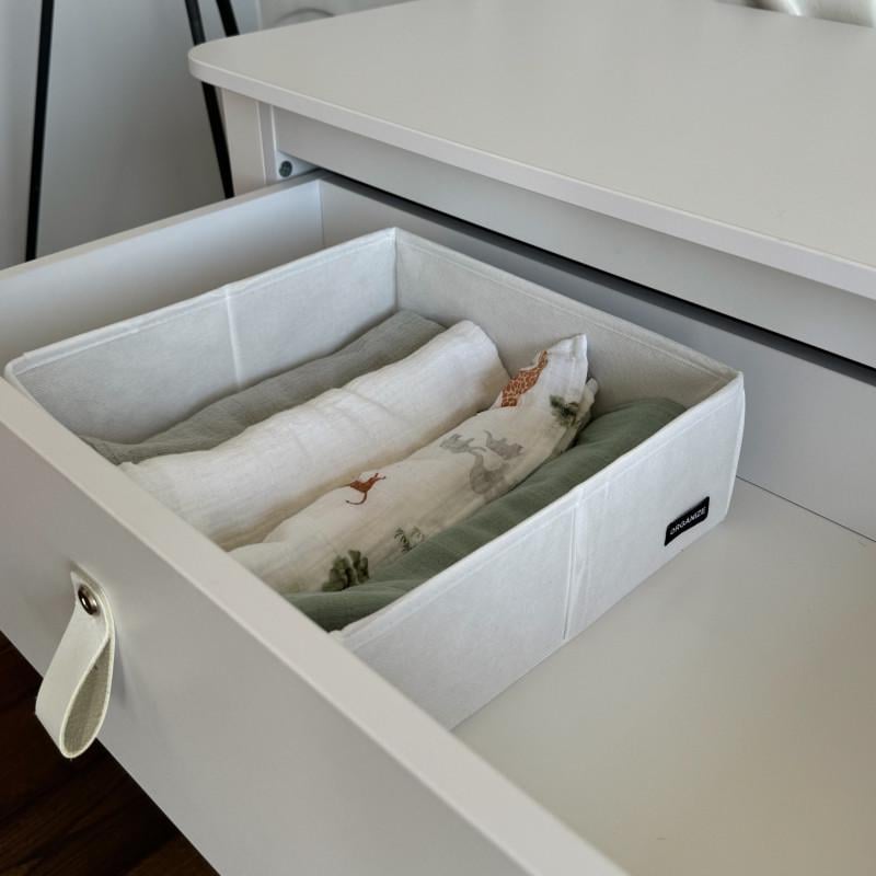 Коробочка для пелюшок та дитячих речей без комірок 30х30х10 см Білий (Wh-1K-L)