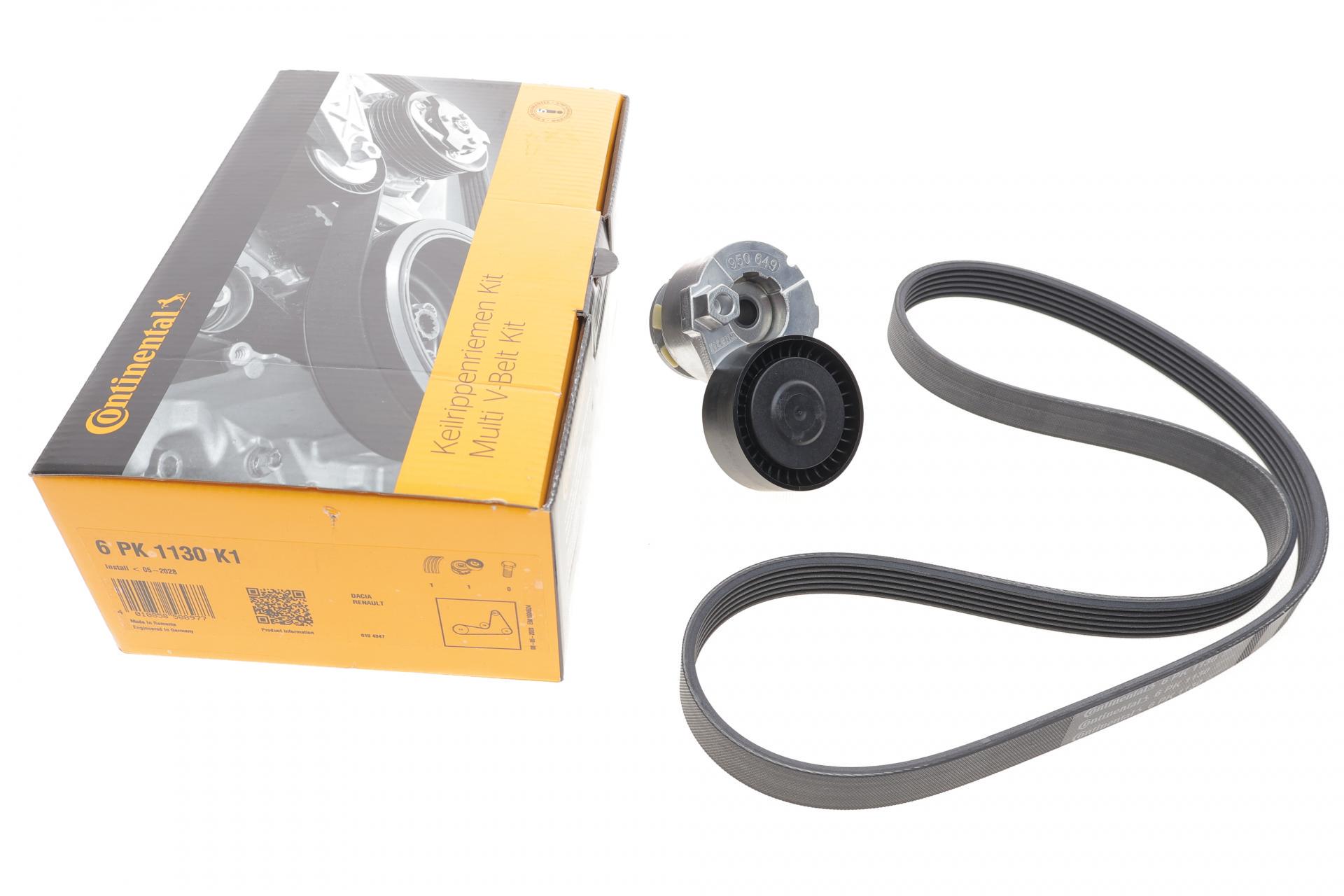 Комплект ремня генератора Continental Renault Kangoo/Megane/Scenic 1.6 16V/1.5 dCi 02- 6PK1130 (6PK1130K1)