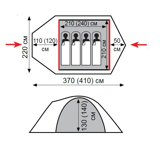 Намет універсальний Tramp Lair 4 V2 (TRT-040) - фото 2